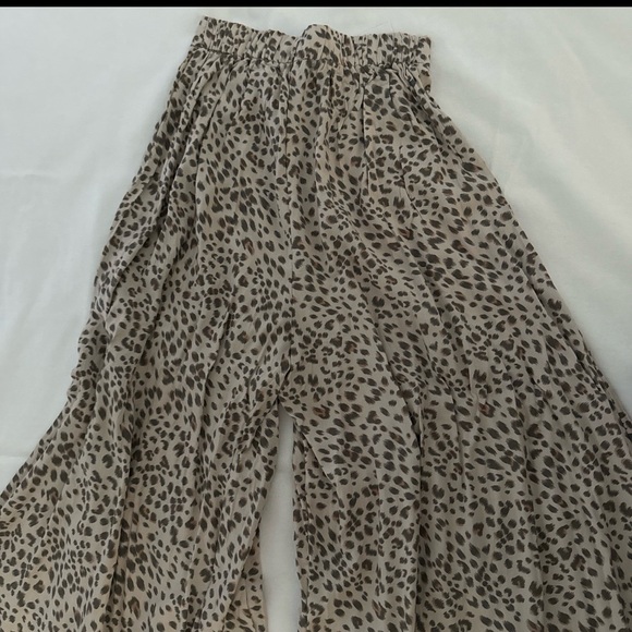 Women’s Beige Leopard Print Pants - Picture 2 of 4